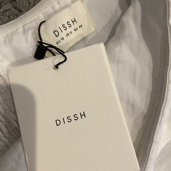 DISSH NEW Lexi White Linen Midi Dress Size US 12 AU 16 - Picture 14 of 16